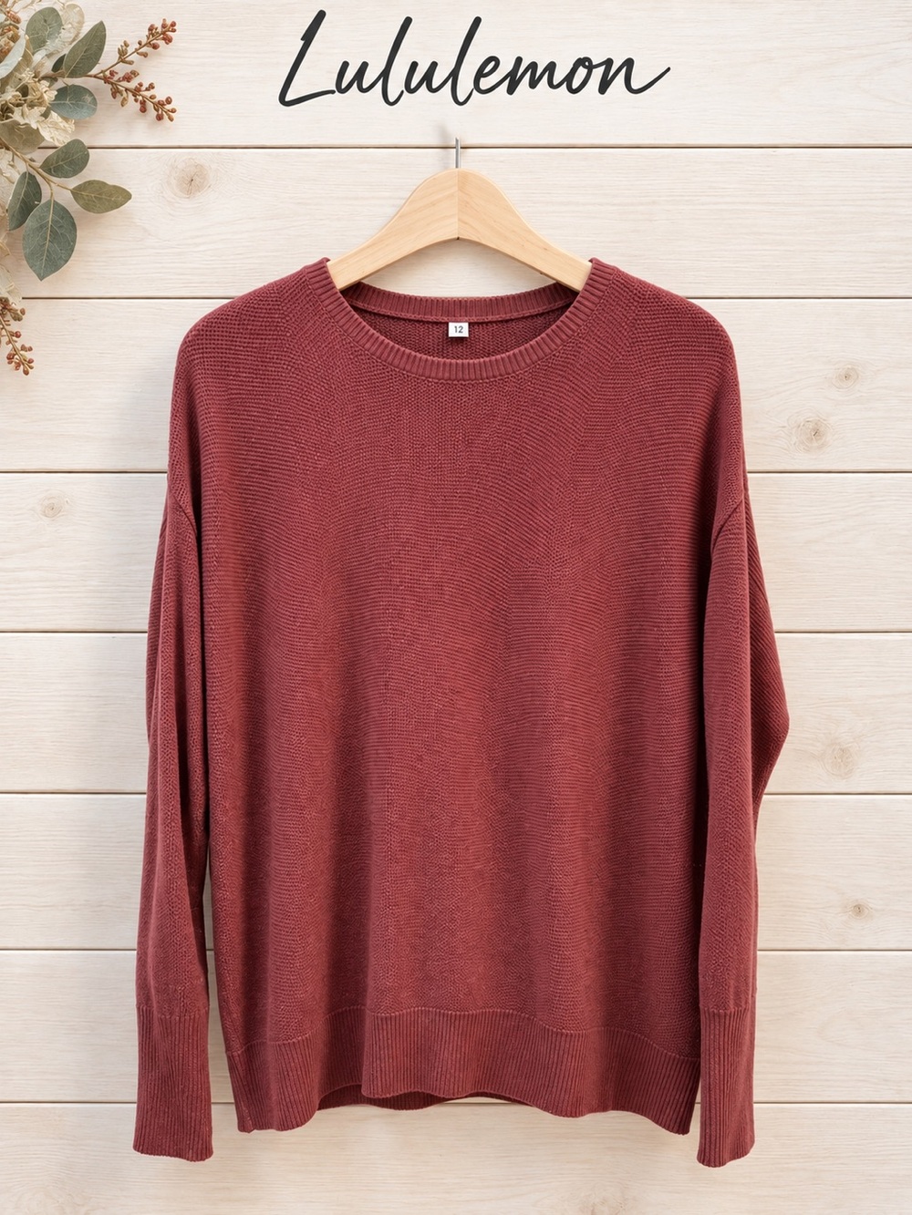 LULULEMON Dusty Rose Cashlu Crossover Back Sweater Size 12